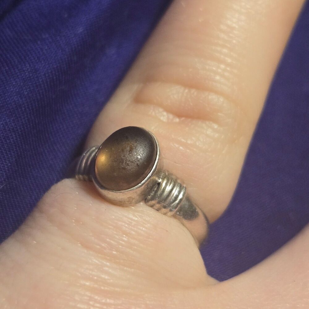 Reddish stone Vintage Sterling Silver Ring Sz 6 - Picture 5 of 6